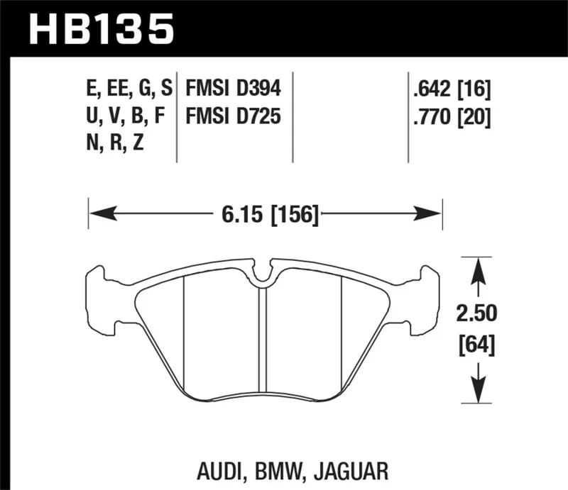 Hawk 91-93 BMW M5/95-02 DTC-70 Race Front Brake Pads - Image 2
