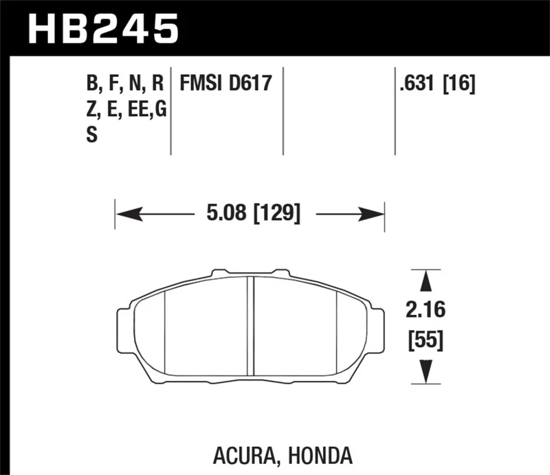Hawk 94-01 Acura Integra (excl Type R) Blue 9012 Race Front Brake Pads - Image 2