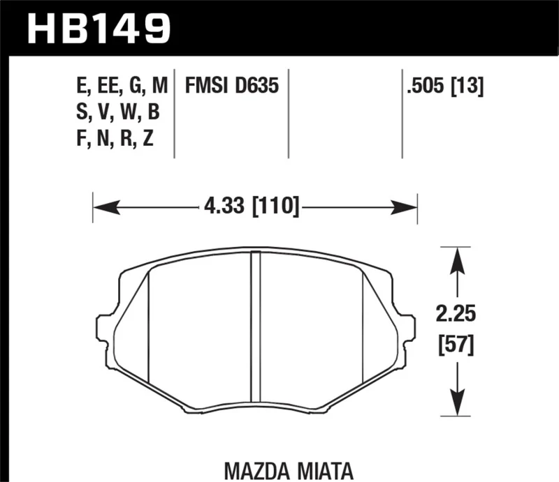 Hawk 94-97 Mazda Miata / 99-03 Miata DTC-30 Race Front Brake Pads - Image 2