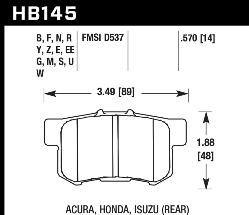 Hawk Acura / Honda / Suzuki DTC-30 Race Rear Brake Pads - Image 2