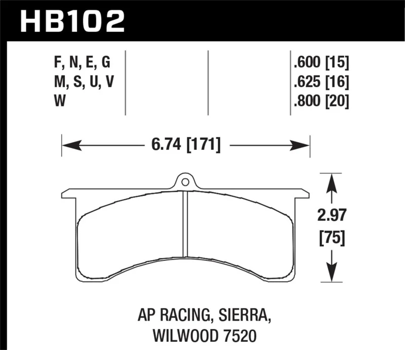 Hawk AP Racing 6/Wilwood DTC-50 Race Brake Pads - Image 3