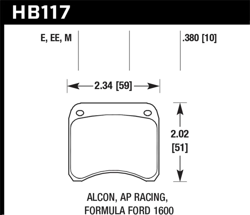 Hawk AP Racing CP3696 Blue 9012 Race Brake Pads - Image 2