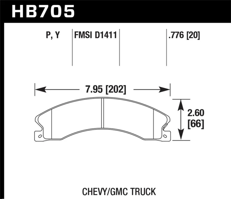 Hawk Chevy/GMC Express/Silverado/Savana/Sierra 15/25/35/4500 Super Duty Rear Street Brake Pads - Image 2