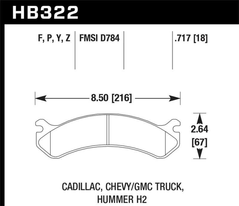 Hawk Chevy / GMC Truck / Hummer Super Duty Street Front Brake Pads - Image 2