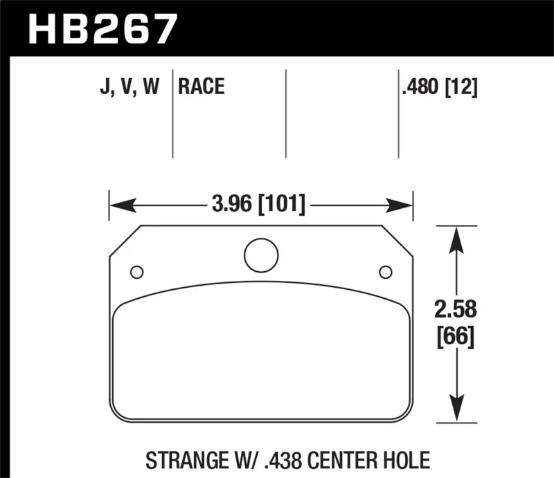 Hawk DR-97 Brake Pads for Strange w/ 0.438in Center Hole - Image 2