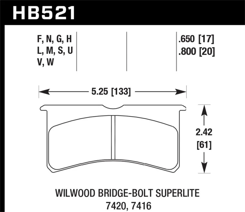 Hawk ER-1 Endurance Racing Brake Pads for Wilwood Motorsport Calipers - Image 2