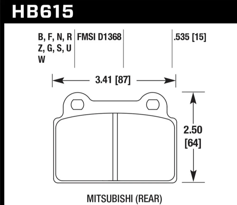 Hawk EVO X DTC-60 Race Rear Brake Pads