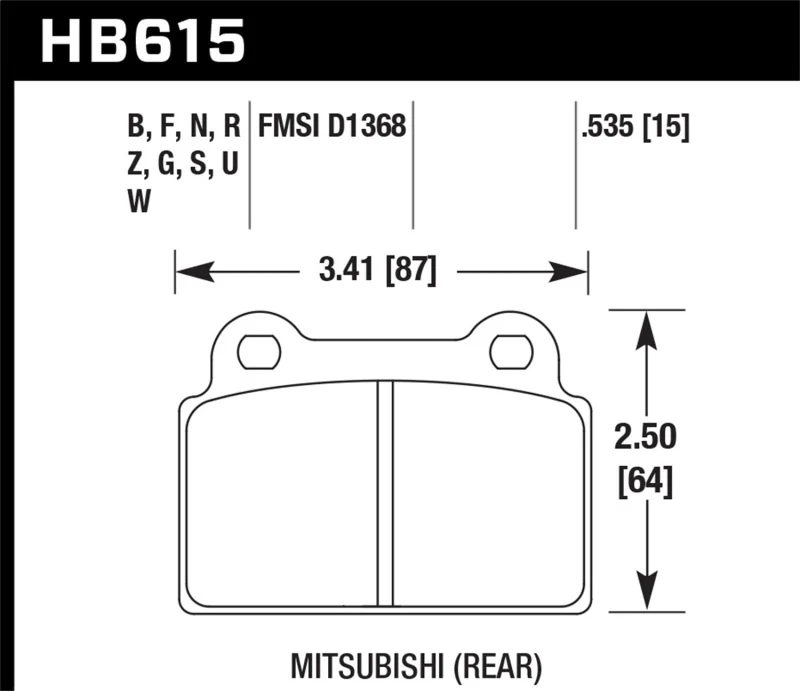 Hawk EVO X DTC-60 Race Rear Brake Pads - Image 2