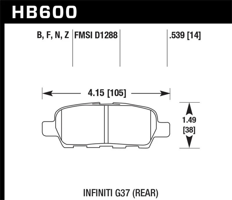 Hawk Infiniti G35 Sport/G37 / 08-10 Nissan Rogue / 07-09 Sentra SE-R / 10 Sentra SE-R M/T HPS Street - Image 2