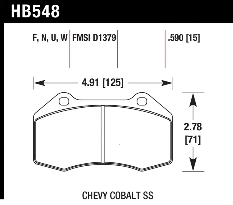 Hawk Miata Brembo / Renault Clio / Cobalt SS HP+ Street Front Brake Pads - Image 2
