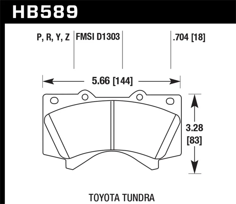 Hawk Performance 08-14 Toyota Land Cruiser Ceramic Street Front Brake Pads - Image 2
