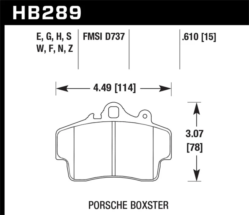 Hawk Porsche HPS Street Front Brake Pads - Image 2