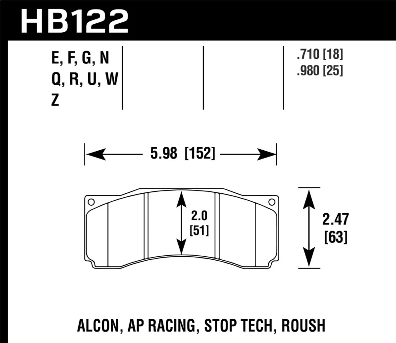 Hawk StopTech ST-60 Caliper Performance Ceramic Street Brake Pads - Image 2