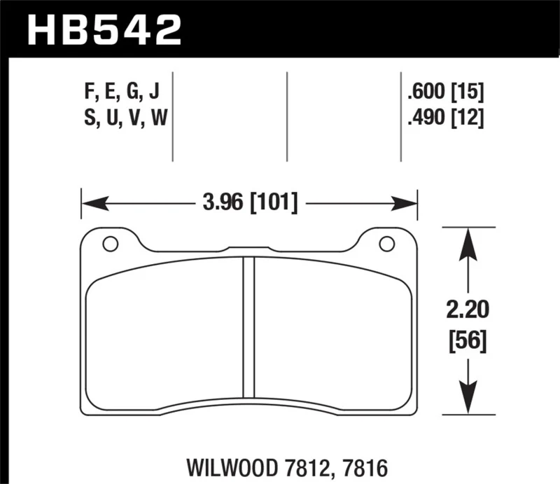 Hawk Wilwood 7816 HP+ Race Brake Pads - Image 2