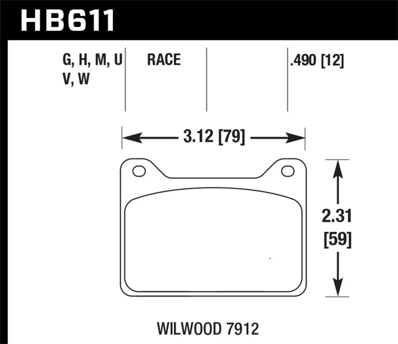 Hawk Wilwood 7912 DTC-30 Race Brake Pads - Image 2