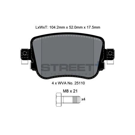 Pagid Street+ Brake Pads 8108