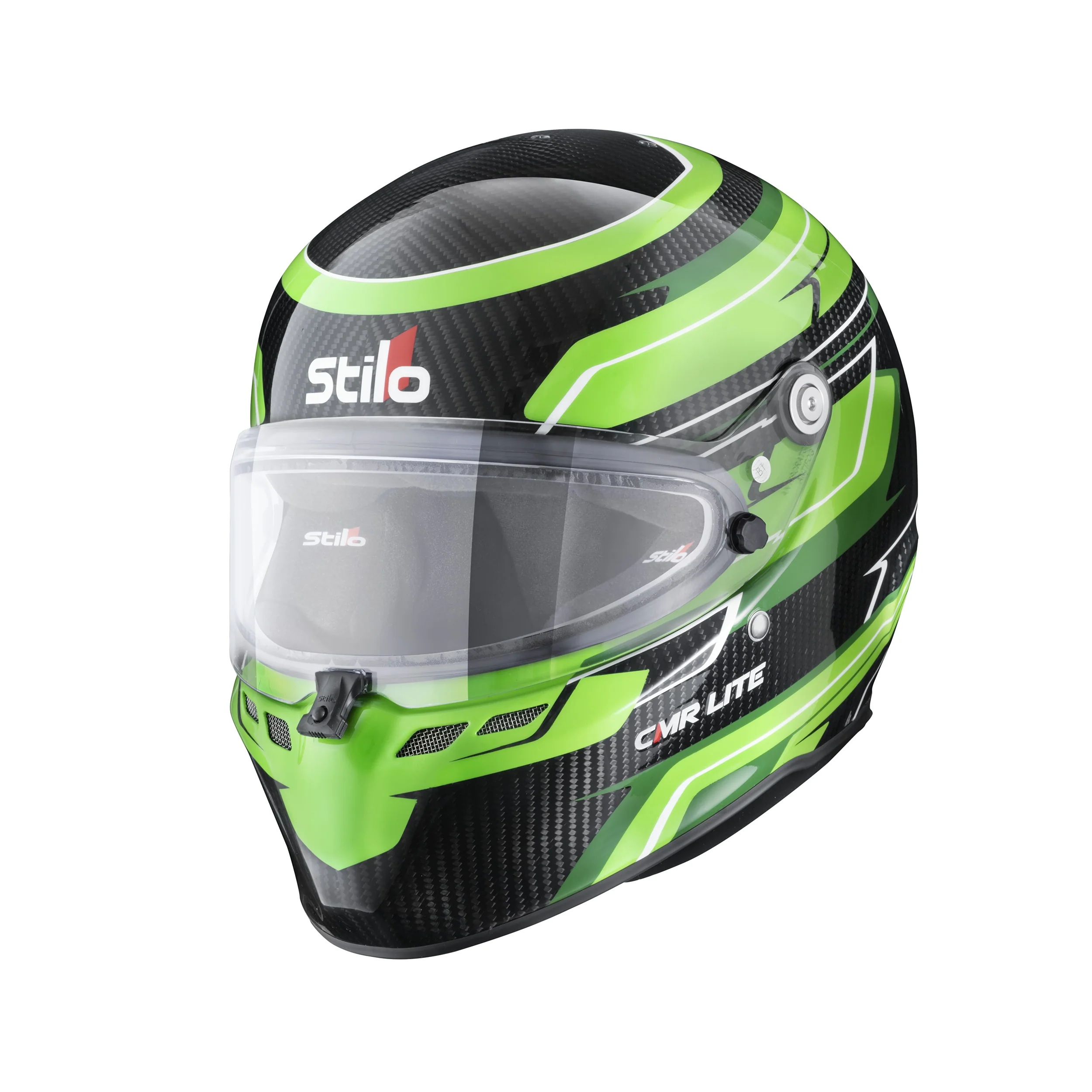 Stilo ST6 Carbon Lite CMR Karting Helmet - Green Graphic