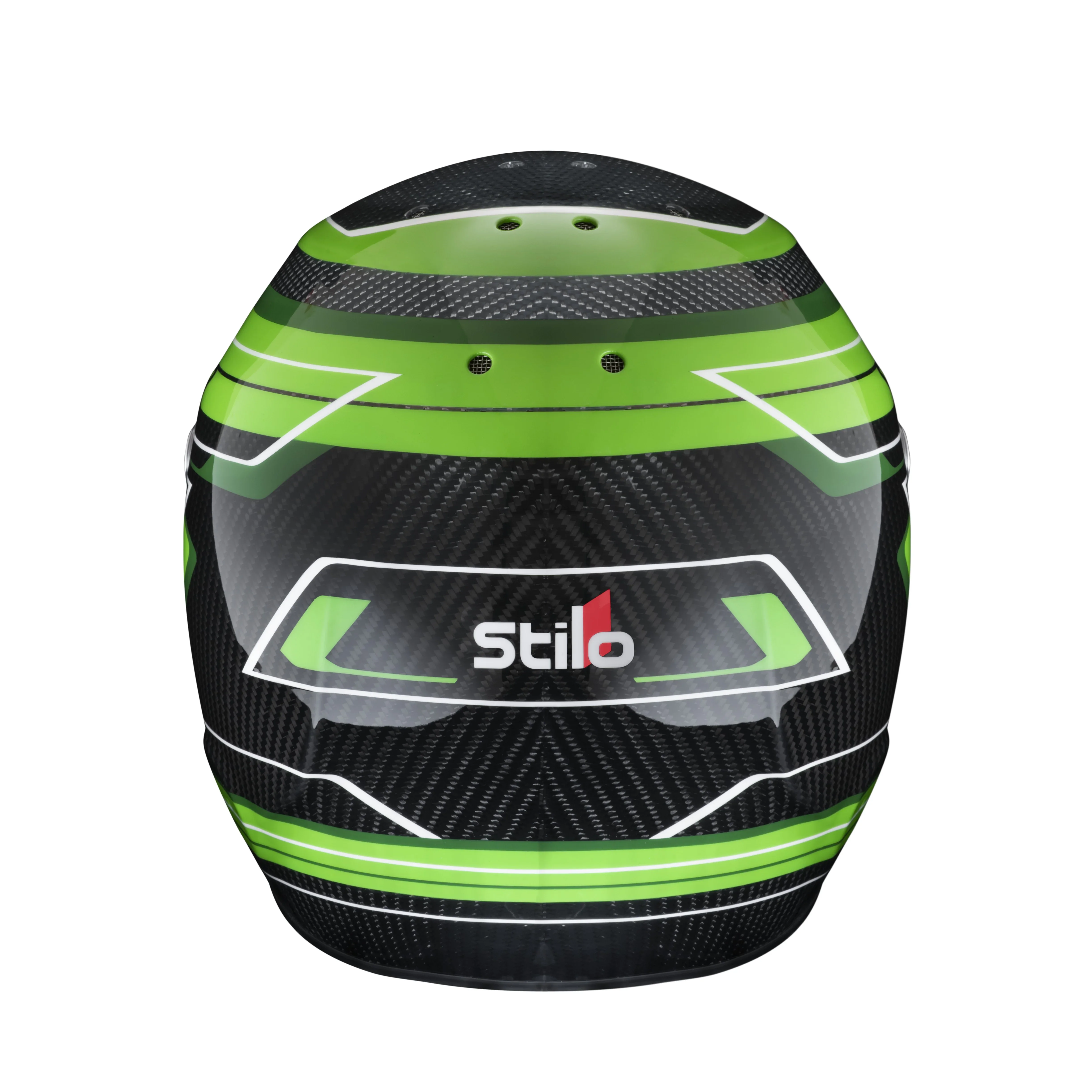 Stilo ST6 Carbon Lite CMR Karting Helmet - Green Graphic - Image 6